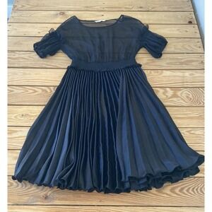 La Babite Sheer Pleated Dress Size Small Women’s Black